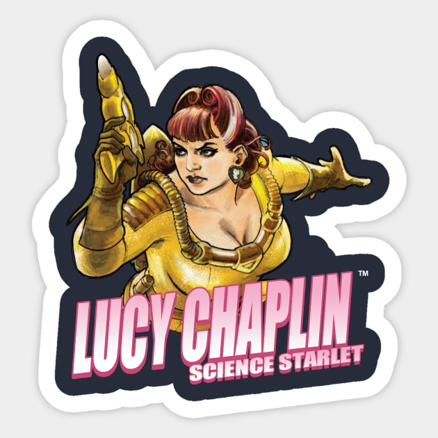 Lucy Chaplin "Ray Gun" Sticker by DrewEdwards